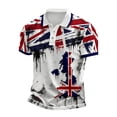 thumbnail image 4 of EliteGoogv Men Soccer Jersey Soccer Fans Polo Shirt UK Flag Short Sleeve Button Down Top For Men Casual Summer Football Shirt White 5XL, 4 of 4