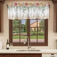 thumbnail image 6 of 2 Pack Valances for Window, Spring Floral Short Curtains for Kitchen Bedroom Living Room, Watercolor Roses Eucalyptus Leaves Botanical Rod Pocket Small Window Treatment Valance Drapes 42 x 12 Inch, 6 of 8