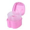 thumbnail image 3 of Caja de almacenamiento de dientes postizos dentales con organizador de contenedor de red colgante (rosa), 3 of 9