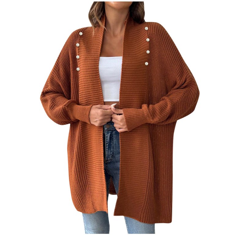 Uootdi Long Cardigan Sweaters for Women Button Down Stylish Cable