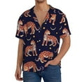 thumbnail image 3 of Wukai Leopard Print Men's Casual Short-Sleeve Button Down Shirt - Lightweight Summer Dress Shirt for Daily Wear-3X-Large, 3 of 7