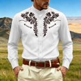 thumbnail image 2 of SRZYMJ Western Shirts for Men Cowboy Pearl Snap Long Sleeve Embroidered Country Shirts Casual Work Slim Fit Button Down Outfits, 2 of 4