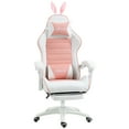 thumbnail image 1 of HOMCOM Chaise de Jeu Mignonne, Chaise de Gamer Inclinable avec Repose-Pieds, Rose, 1 of 10