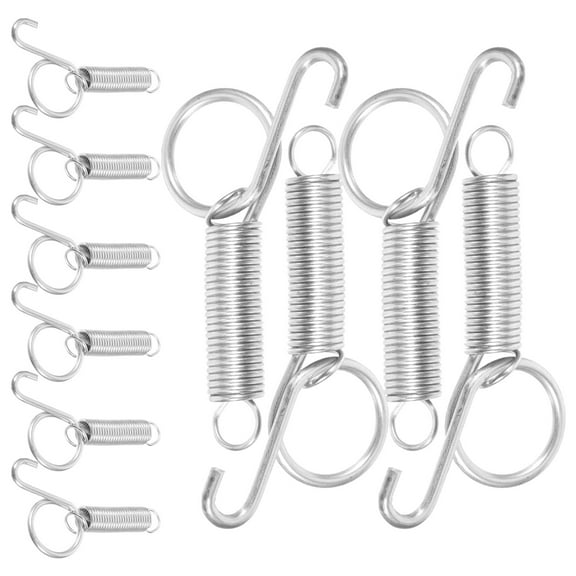 BESTOYARD Spring Hooks for Cage Door Spring Hook Silver Stainless Steel 10Pcs