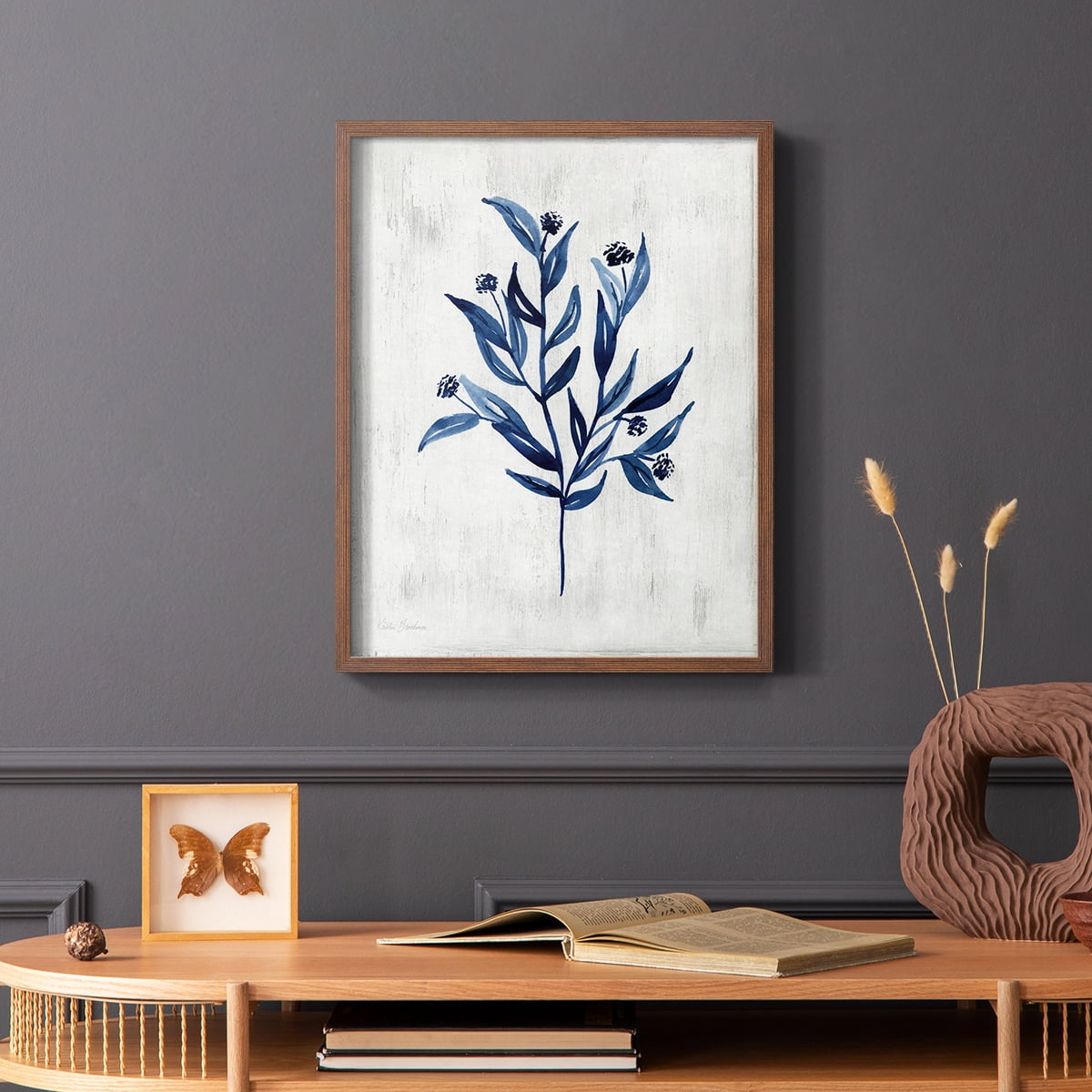 Wild Indigo III Framed Print in Brown Solid Wood 11 x 14 Framed Print