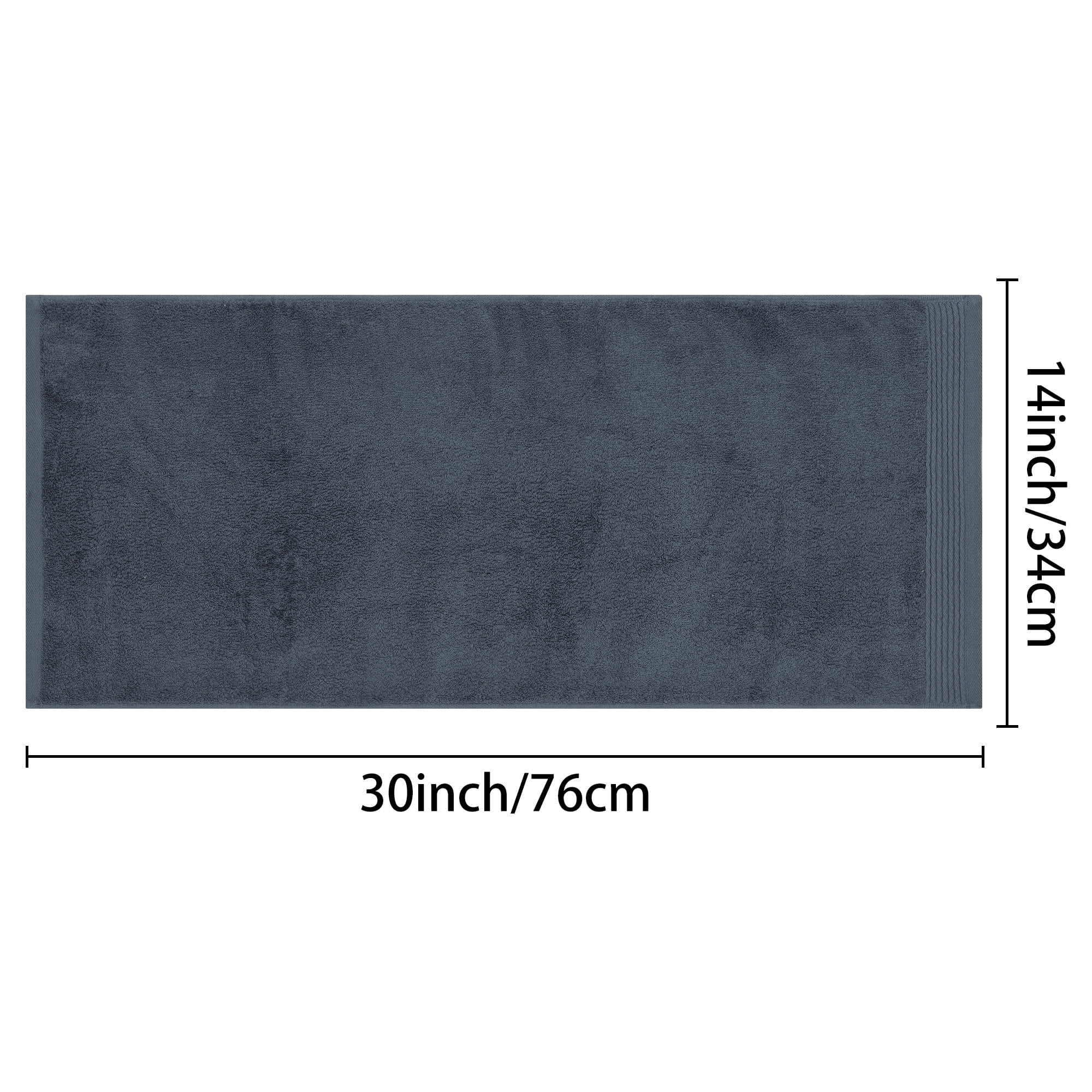 Unique Bargains Cotton Striped 2 Pc Hand Towel Highly Absorbent Dark Grey