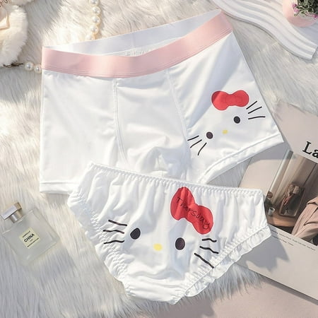 Sanrio Cinnamoroll Sexy Lace Briefs Woman Bikini Smooth Milk-silk Man Boxer Shorts Kitty Cartoon Cute Lovers Couple Underwear