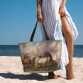 thumbnail image 3 of Wukai Three Horses Oil Painting Print Zipper Bag,large Beach Tote Bag,Waterproof Sandproof Bag,Grocery and Picnic Tote Travel Bag, 3 of 5