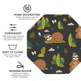 thumbnail image 3 of Honeii Funny Sloths In The Forest print Leather Coaster Set of 4, ideal for safeguarding your furniture from drinks spills and effortless cleanup-Octagon, 3 of 6