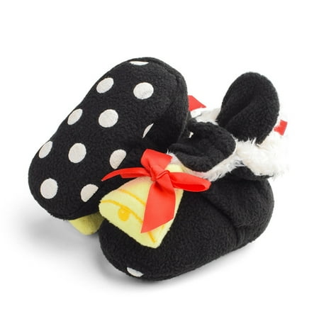 

kpoplk Baby Walking Shoes Girls Boys Home Christmas Slippers Warm Cartoon House Slippers For Infant Lined Kids Slippers Girls(Blue)