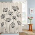 thumbnail image 4 of Shower Curtain Spring Black Dandelion Shower Curtains for Bathroom Decor, Waterproof Polyester Shower Curtain Set with Hooks, Small Stall Size 36" x 72" Beige, 4 of 9
