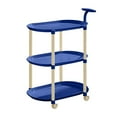 thumbnail image 2 of Mouliraty 3 Tier Rolling Cart Organizer, Side Table with Wheels Cream Mobile End Table-Bedroom Nightstand Living Room Table Portable Nesting Table for Small Spaces, Blue, 2 of 6