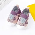 thumbnail image 4 of AJTQTH Toddler Baby Knitted Mesh Indoor Floor Sneakers Non-slip Breathable Sweat Walking Shoes Slip On Soft Soled Shoes for Infant First Walkers Purple 13, 4 of 5