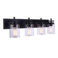 thumbnail image 2 of Reeves 4 - Light Flat Black Black Incandescent Glass And Steel Wall Sconce, 2 of 7