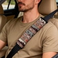 thumbnail image 5 of Xixirimido Car Seat Covers Front Seats Only with Belt Covers Armrest Box Cover 5Pcs Set for SUV Sedan Van Truck PU Leather Seat Protector Automotive Accessories, Ethnic Tribal Forest, 5 of 8