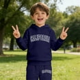 thumbnail image 4 of Autumn Winter Girls' 2-Piece Hoodie Pullover & Sweatpants Set – Long Sleeve Casual Outfit with Letter Print, Hooded Toddler Fall Winter Wear, 4 of 6