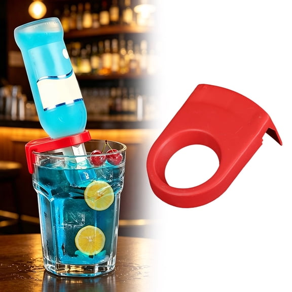 Drink Clips Bottle Buckle Holder for Glass - Beer Bottle Holder Attachment Clip On for Schooner Goblet Pint Glasses Wine Glass Clip Home Bar Accessories Party Supplies - Red