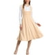 thumbnail image 2 of INSPIRE CHIC Vestido Pinafore Vintage para Mujeres con Encaje y Botones, Overoles Midi con Bolsillos S Beige, 2 of 6