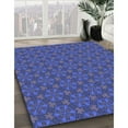 thumbnail image 3 of Ahgly Company Machine Washable Indoor Square Transitional Sapphire Blue Area Rugs, 6' Square, 3 of 7