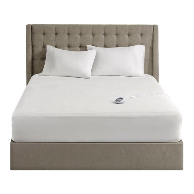 Pemberly Row Protège-Matelas Chauffant Imperméable en Tissu Polyester 39x80 Pouces Blanc