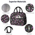 thumbnail image 4 of Lunch Bag Lunch Box for Women Reusable Insulated Lunch Cooler Bags,Large Capacity for Work Travel Picnic,Water-Resistant Pioneer Colorful Floral Lunch Tote Bag Gifts for Woman Mom Black, 4 of 6