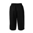 thumbnail image 4 of MLQIDK Black Linen Capri Pants for Women Trendy Summer Lounge Pant Knee Length Elastic Waist Plus Size Shorts Dressy Casual Linen Capris with Pockets Black 3XL, 4 of 7