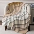 thumbnail image 6 of Beige Brown Beach Coastal Throw Blankets, Abstract Geometric Ocean Waves Soft Fleece Blanket Decorative for Home Sofa Couch Chair Living Bedroom, 50x60 inches,, 6 of 8