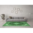 thumbnail image 3 of Ahgly Company Indoor Round Medallion Emerald Green Traditional Area Rugs, 3' Round, 3 of 4