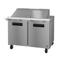 Hoshizaki SR48B-18M Refrigerator, Two Section Mega Top Prep Table, Stainless Doors