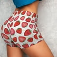 thumbnail image 3 of KLL Hand Drawn Strawberry Pattern Workout Shorts for Women Scrunch Short Gym Yoga Running Sport Active Exercise Fitness Shorts, 3 of 8