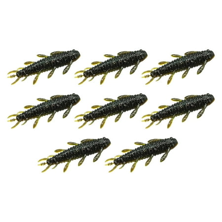 Colaxi 8 Pieces Soft Fishing Lures Worm Grub Reservoirs Supplies River Maggots Lure Black Green