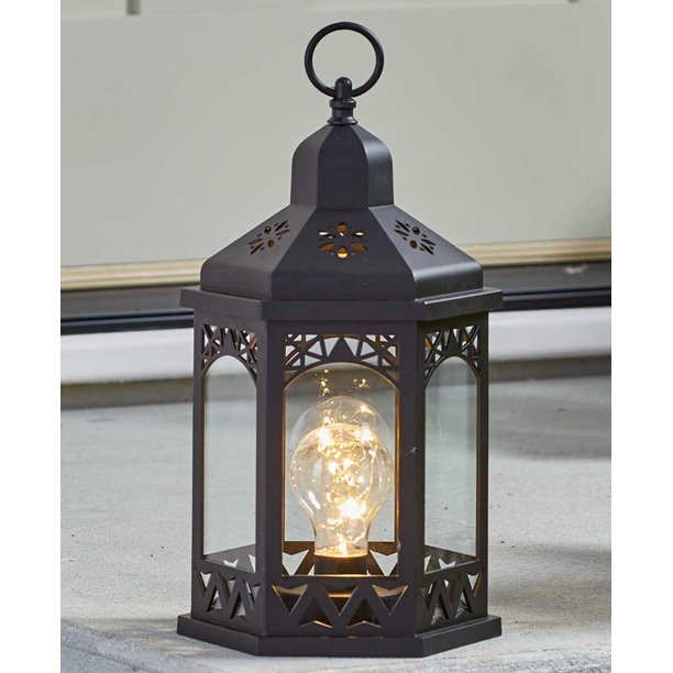 Decorative Lighted Lantern Black