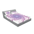 thumbnail image 2 of Ambesonne Flower Fitted Sheet & Pillow Sham Set, Floral Harmonic Spirals, Full, Violet, 2 of 2