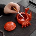 thumbnail image 6 of Desk Accessories Clearance! Crab Ceramic Ashtray Small Tea Pet Home Living Room with Cover Anti Fly Ash Cute Ornaments Decoration One Piece Crab Ceramic Ashtray, 6 of 7