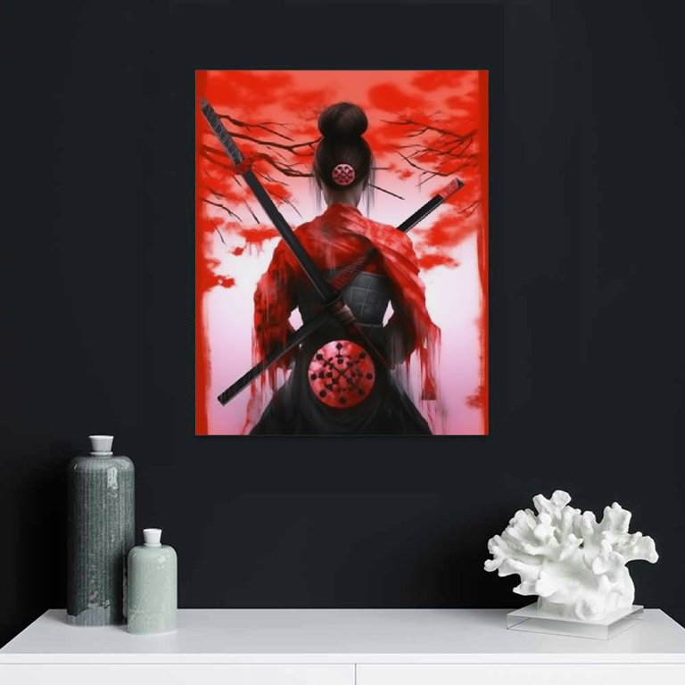 Geisha Samurai Poster By Graphic Japanese Displate Japanese Art