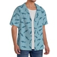 thumbnail image 2 of Susaid Party Shark Cute Print Men's Polo Shirts Button Down Short Sleeve Casual Summer Beach Vintage Shirts for Men-XX-Large, 2 of 5