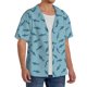 thumbnail image 2 of Balery Cute Shark Camisa Casual de Manga Corta con Botones para Hombre, Texturizada, Estilo Cubano, para Playa, Verano-Medium, 2 of 5