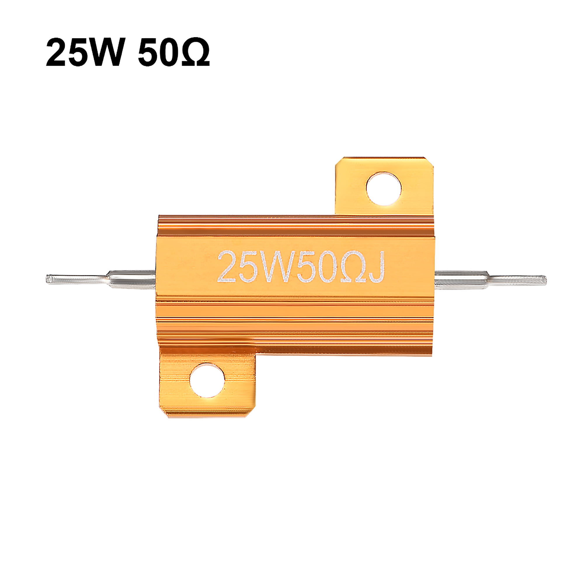 uxcell 25W 250 Ohm 5% Aluminum Housing Resistor Screw Tap Chassis Mounted Aluminum Case Wirewound Resistor Load Resistors Gold Tone 2 pcs
