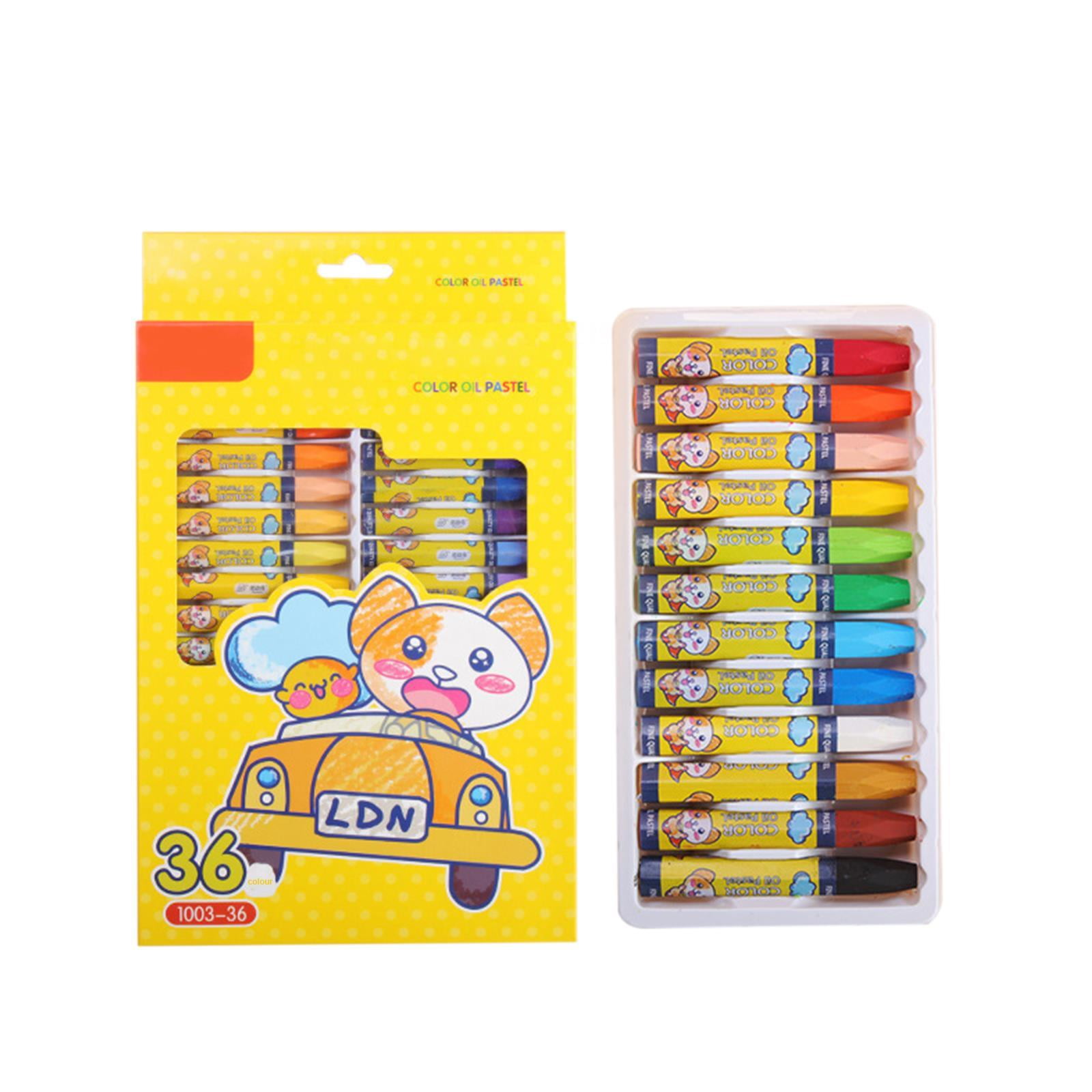 Crayons, 36 color oil pastel kindergarten baby enlightenment coloring graffiti painting brush hexagonal rod crayon-36 colors