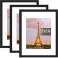 thumbnail image 1 of 3 Pack 11x14 Picture Frame, High Definition Glass for 8x10 with Mat or 11x14 Without Mat, Wall and Tabletop Display Photo Frames, 1 of 9