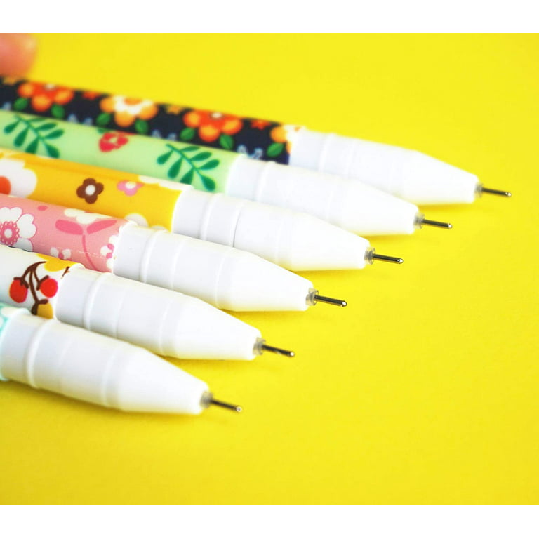 Cute Pens 0.38 mm Gel Pens Black Ink Pens Set for Bullet Journal Writing  Black Ink Pens Gel Ink Roller Ball Fine Point Pens for Kids Girls Children  Students Teens 6 Pcs (
