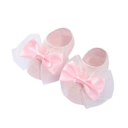 KAOOCXU Child Kids Socks Soft Bottom Toddler Shoes Socks Bowkot Princess Socks Floor Socks Comfort Footwear