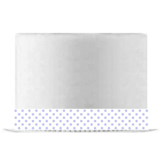 White and Lavender Polka Dot Edible Cake Decoration Ribbon -6 Slim Strips