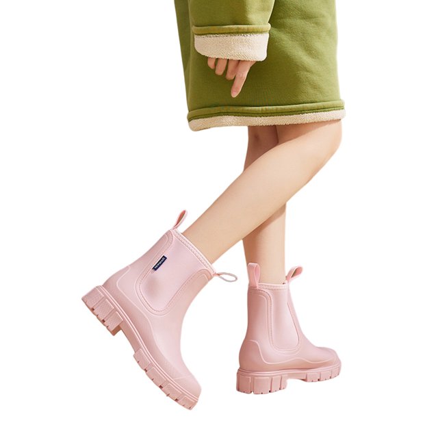Zapatos Jardín Botas Lluvia Chelsea para Mujer Con Forro Felpa Exteriores