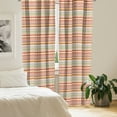 thumbnail image 2 of Ambesonne Tribal Curtains, Striped with Art, Pair of 28"x84", Marigold Red and Tan, 2 of 5