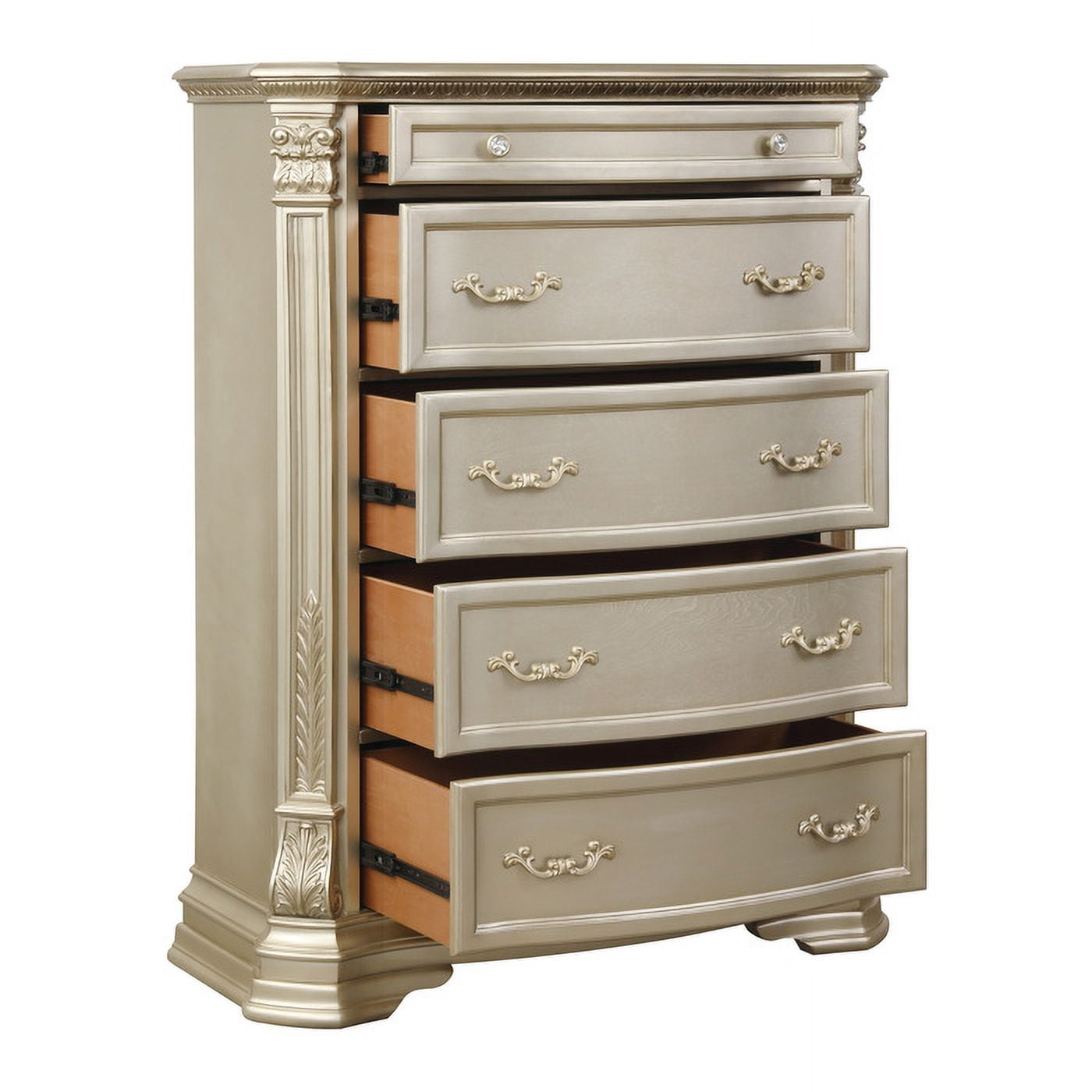 Old World European styled Chest - Traditional Design with Champagne Finishes