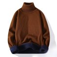 thumbnail image 3 of Suéter de terciopelo de una pieza de otoño e invierno para hombre, suéter de cuello alto de color sólido con solapa, suéter informal para jóvenes, 3 of 6