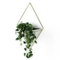 thumbnail image 3 of Umbra Trigg Ceramic Hanging Planter Wall Décor Large White/Brass, 3 of 21