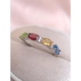 thumbnail image 3 of Multi Gemstone Ring Half Eternity Band Ring Wedding Engagement Ring Gift For Her 925 Sterling Silver Gemstone Jewelry For Women Gift, 3 of 5