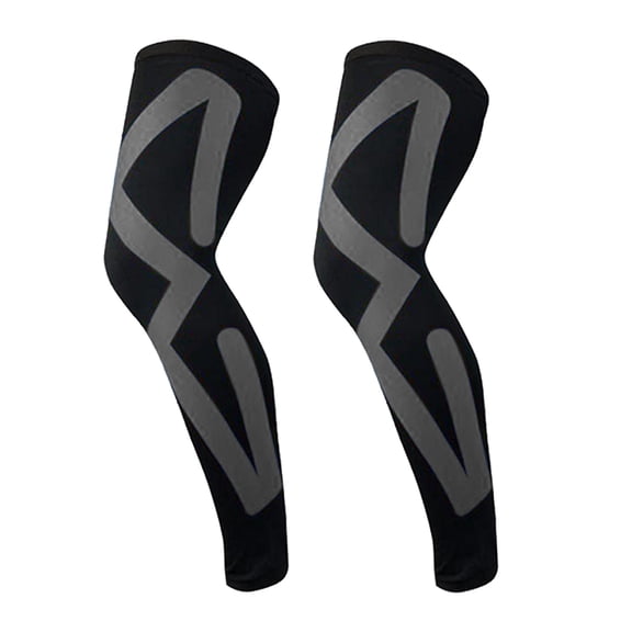 Sports Recovery Compression Full Leg Sleeves (Medium, Gray)